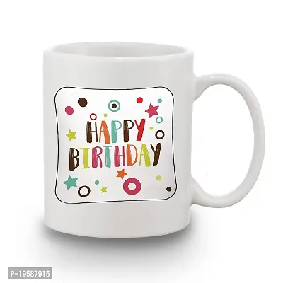 BANDHAN Best Friend Happy Birthday Stylish Design Printed Ceramic Coffee Mug 350ML