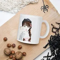 Bandhan Lovely Girl Say Hello Printed Coffee Cup, Milk Cup, Coffee Cup Gift for Girls, Wife, Mom, Girlfriend Ceramic Coffee Mug-thumb3