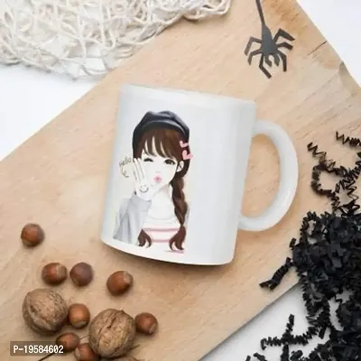 Bandhan Lovely Girl Say Hello Printed Coffee Cup, Milk Cup, Coffee Cup Gift for Girls, Wife, Mom, Girlfriend Ceramic Coffee Mug-thumb4