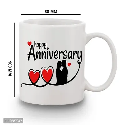 BANDHAN Happy Anniversary Lovely Couple Beautifully Design Stylish Printed Mug 350ml-thumb3