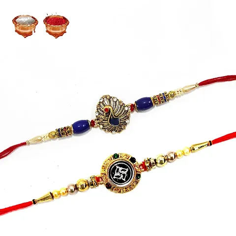 BANDHAN- Combo Rakhi for Rakshabandhan (Bracelet) | Rakhi for Brother | Designer and Fancy Rakhi for Brother, Sister, Lil Bro and Brother and Sisiter | Rakhi combos (2PCS) | RB263