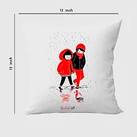 Buy Bandhan Valentine Day Gift Cute Couple (Red, Black ) Design White Cushion Cover 12x12 inches with Filler - Valentine Gifts for Girlfriend Boyfriend, Birthday Gift for Husband Wife, Love Gifts-thumb2