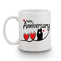 BANDHAN Happy Anniversary Lovely Couple Beautifully Design Stylish Printed Mug 350ml-thumb1