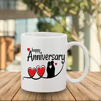 BANDHAN Happy Anniversary Lovely Couple Beautifully Design Stylish Printed Mug 350ml-thumb3