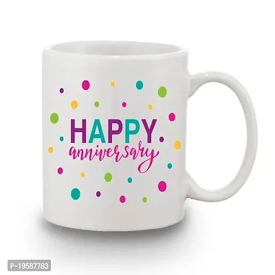 BANDHAN Happy Anniversary Ceramic Coffee Mug Best for Anniversary Gift 350ml or 11Oz