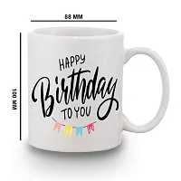 Happy Birthday to You Design Printed White Ceramic Coffee Mug Best Gift for Girls and Sister-thumb2