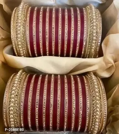 Elegant Maroon Brass Bangles For Women