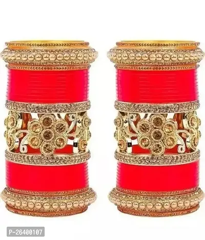 Elegant Red Plastic Bangles For Women-thumb0