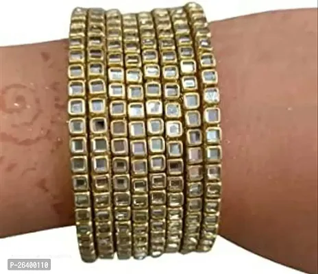 Elegant Golden Brass Bangles For Women-thumb0