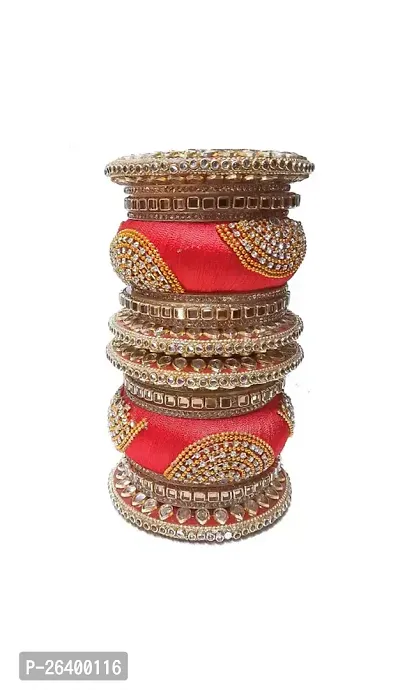 Elegant Red Brass Bangles For Women-thumb0