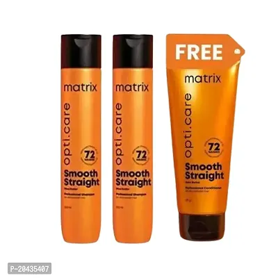 MATRIX OPTI.CARE SMOOTH STRAIGHT SHAMPOO  (PACK OF 2)+ CONDITIONER  (PACK OF 1)