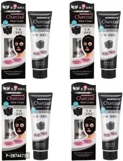 CHARCOAL Face Mask Cream Anti Blackhead Peel Of Mask (Pack Of 4)