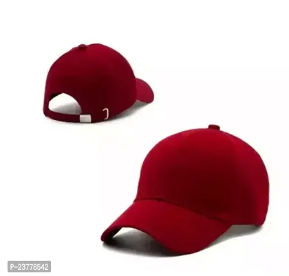 Stylish Men Red Cotton Baseball Caps-thumb0