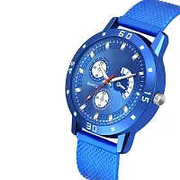H 534 Premium Range and Attractive Look  Brown Colour Dial  Blue Colour PU Analog Watch for Men-thumb1