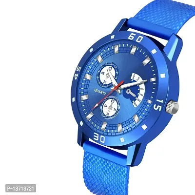 H 534 Premium Range and Attractive Look  Brown Colour Dial  Blue Colour PU Analog Watch for Men-thumb2
