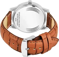 Trendy Stylish Brown Synthetic Leather Analog Watch with Bracelet For Men-thumb2