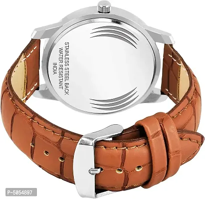 Trendy Stylish Brown Synthetic Leather Analog Watch with Bracelet For Men-thumb3