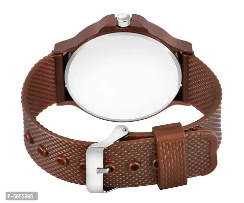 Trendy Stylish Brown Synthetic Leather Analog Watch with Bracelet For Men-thumb3
