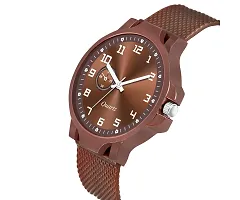 Trendy Stylish Brown Synthetic Leather Analog Watch with Bracelet For Men-thumb1