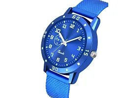 Trendy Stylish Blue Synthetic Leather Analog Watch with Bracelet For Men-thumb1