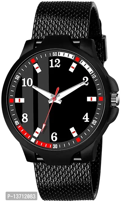 H 498 Premium Range and Attractive Look  Black Colour Dial  Black Colour PU Analog Watch for Men