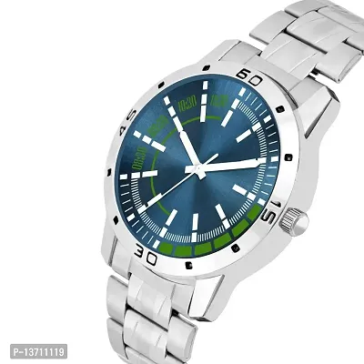 Happy Khajana HK 27 Premium Range and Attractive Look  Blue Colour Dial  Silver Colour Stainless Steel Analog Watch for Men-thumb2