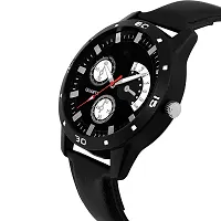 H 452 Premium Range and Attractive Look  Black Colour Dial  Black Colour Genuine Leather Analog Watch for Men-thumb1