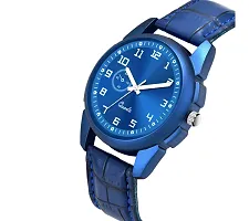 Happy Khajana Black  Black Unique Case with Black Dial Premium Rang Hk 554 Analog Watch (Blue)-thumb1
