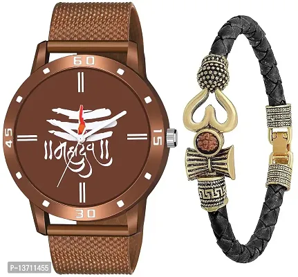 KJR_588-J_042 Pack of One Watch with Mahadev Bracelet