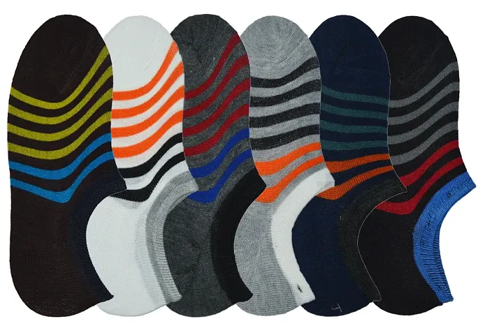 ME Stores Men's Anti Skit Loafer Socks no show socks (Stripe) -Pack of pairs