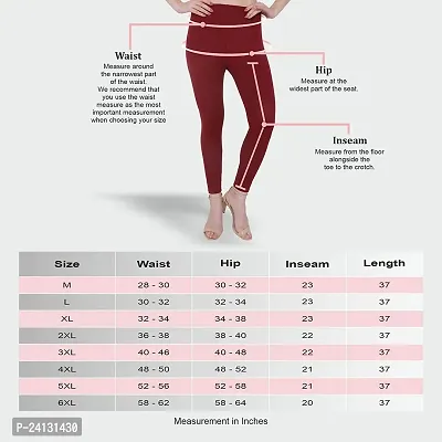 jade-Women Solid Premium Leggings, Cotton  Spandex Ankle Length Leggings | Elastic Waistband | Fashionwear (Comfort Lady Leggings) in XXL Size (Brown)-thumb3