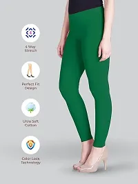 jade-Women Solid Premium Leggings, Cotton  Spandex Ankle Length Leggings | Elastic Waistband | Fashionwear (Comfort Lady Leggings) in XXL Size (Green)-thumb1