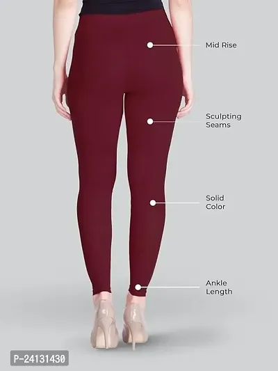 jade-Women Solid Premium Leggings, Cotton  Spandex Ankle Length Leggings | Elastic Waistband | Fashionwear (Comfort Lady Leggings) in XXL Size (Brown)-thumb2