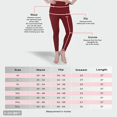 jade-Women Solid Premium Leggings, Cotton  Spandex Ankle Length Leggings | Elastic Waistband | Fashionwear (Comfort Lady Leggings) in XXL Size (Silver)-thumb5