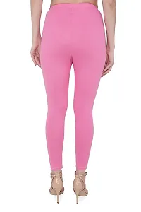 jade-Women Solid Premium Leggings, Cotton  Spandex Ankle Length Leggings | Elastic Waistband | Fashionwear (Comfort Lady Leggings) in XXL Size (Pink)-thumb1
