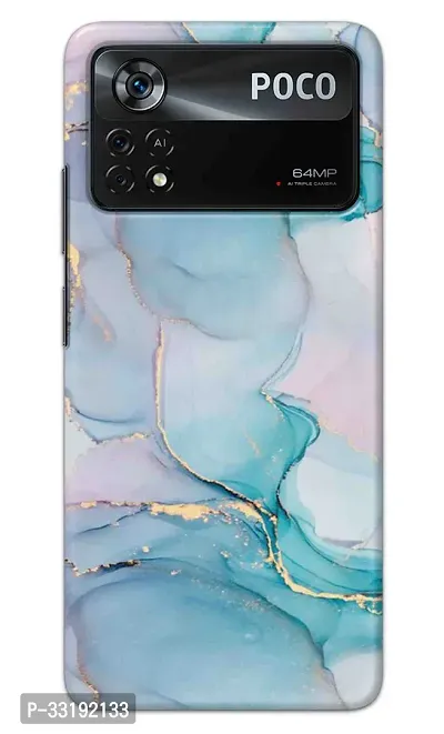 POCO X4 Pro 5G Back Cover Blue Marble Printed Hard Case-thumb0