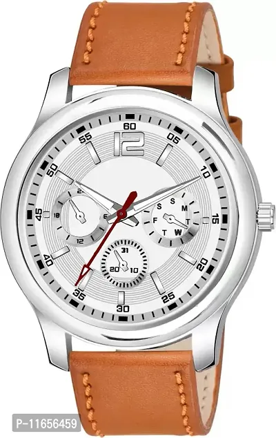 Stylish Beige Synthetic Leather Analog Watches For Women