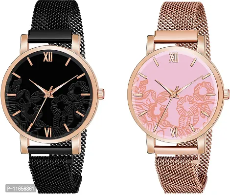 Stylish Multicoloured Metal Analog Watches Combo For Women