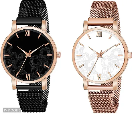 Stylish Multicoloured Metal Analog Watches Combo For Women