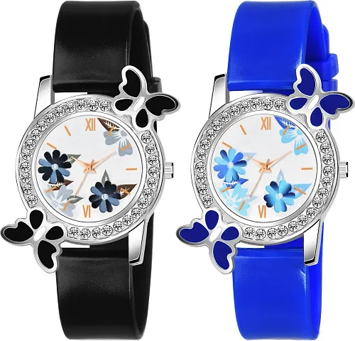 Stylish PU Dial Analog Watches Combo Pack Of 2