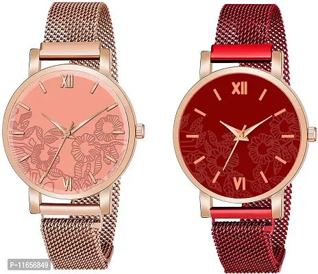 Stylish Multicoloured Metal Analog Watches Combo For Women