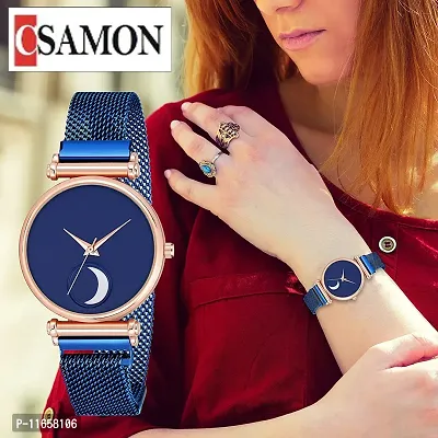 Stylish Blue Metal Analog Watches For Women