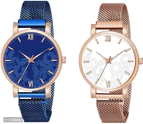 Stylish Multicoloured Metal Analog Watches Combo For Women