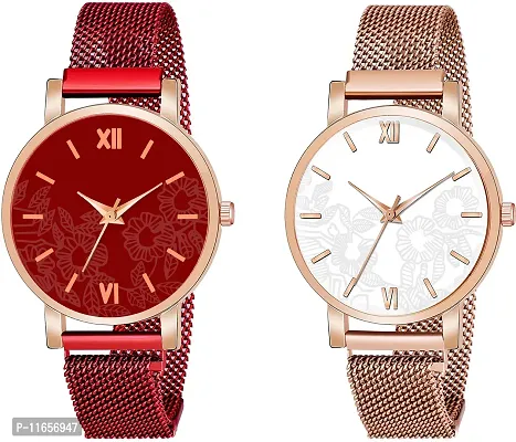 Stylish Multicoloured Metal Analog Watches Combo For Women