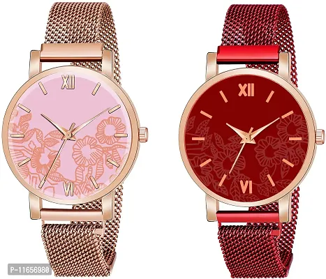 Stylish Multicoloured Metal Analog Watches Combo For Women