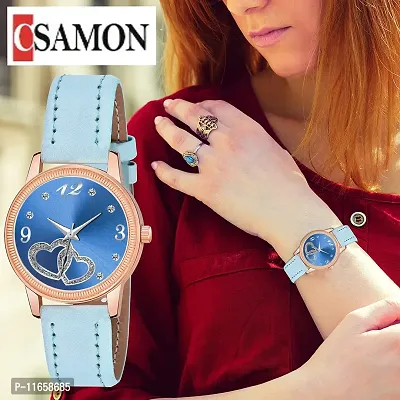 Stylish Blue Synthetic Leather Analog Watches For Women-thumb0