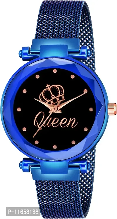 Stylish Blue Metal Analog Watches For Women-thumb0