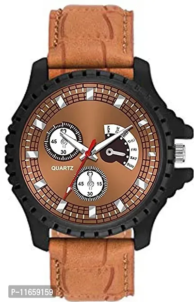 Stylish Brown Synthetic Leather Analog Watches For Women