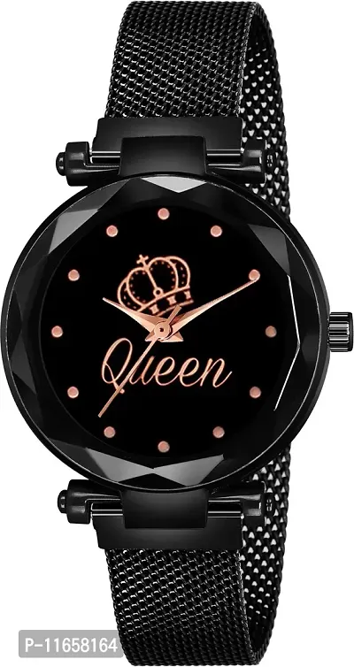 Stylish Black Metal Analog Watches For Women-thumb0