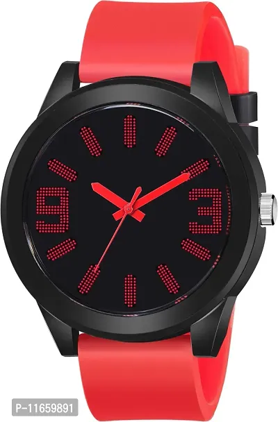 Stylish Red Silicone Analog Watches For Women